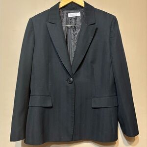 Tahari Single-Button Blazer, Subtle Pin-Striping